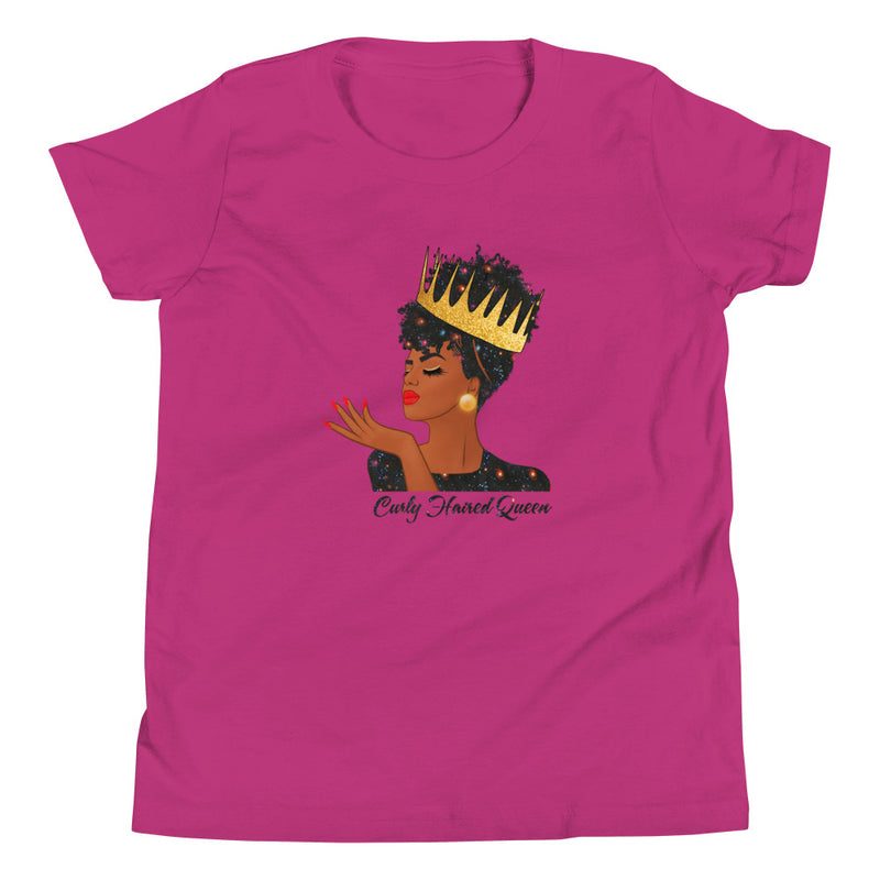 Curly Haired Queen Youth Short Sleeve T-Shirt